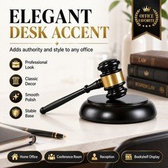 Wooden Auction Gavel Set with Matching Base, Court Office Ceremony Gift Decor