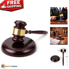 Solid Hardwood Gavel Set with Clear Sound Block – Perfect for Professional Use