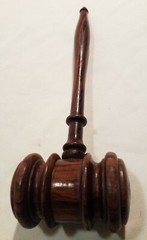 Vintage Solid Wooden Gavel/ Mallet 3x2x10″ Long Hand Turned Dark Brown Wood