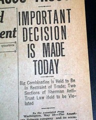 UNITED STATES SUPREME COURT v. American Tobacco Co. Case DECISION 1911 Newspaper