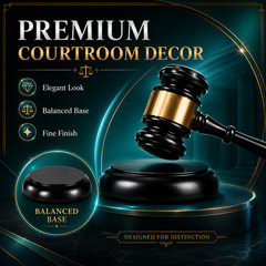 Luxury Courtroom Inspired Gavel Display for Office Library or Professional Space