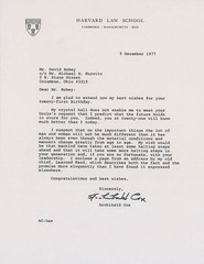ARCHIBALD COX – TYPED LETTER SIGNED 12/09/1977