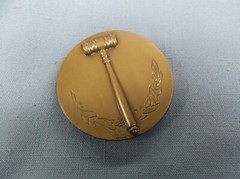 bronze gavel stamped metal insert high relief metal insert lot of 7 trophy parts