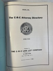 The CRC Law List 1960 Attorney Directory ABA American Bar Association