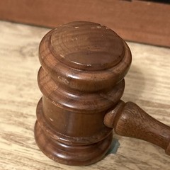 10”Vintage Solid hard Wood Gavel desk ornament auction ornate light weight