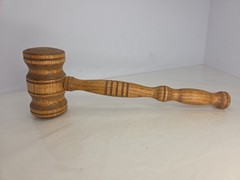 Vintage Wooden Gavel Judge Auctioneer Mallet Collectibl Solid Oak Comfort Handle