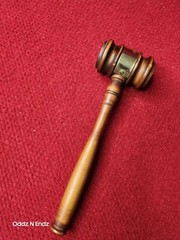 Vintage Wooden Gavel With Brass Plaque S.G.A. President 1976-77 8 Inches Long