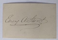 ca. 1881 AUTOGRAPH, EMERY A STORRS 19th CENTURY LAWYER, POLITICIAN