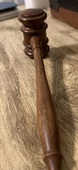 10”Vintage Solid hard Wood Gavel desk ornament auction ornate light weight