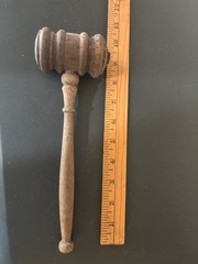 Gavel, Solid Wood Grain Turned Wooden Gavel, 9-3/4″ Long