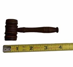 Vtg Solid Wood Wooden 4” Long Fraternal Judge Lawyer Auctioneer Home Decor Gavel