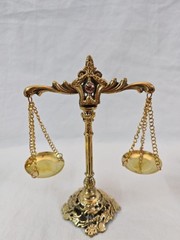 Vintage Brass Scales of Justice Lawyer Office Decor Mini Gold Antique Balance
