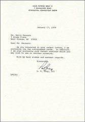 L. PATRICK GRAY III – TYPED LETTER SIGNED 01/17/1979