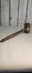 Vtg Solid Wood Gavel 10”W/Box POS Inscribe Temple Treasures F.N.KINSTNER Chicago