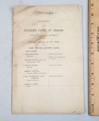 Antique New Haven County Supreme Court of Errors October 1898 Case Docket CT