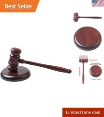 Elegant Gavel and Round Block Set – Ideal for Judges, Lawyers & Auctioneers