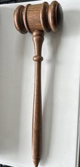 Deluxe Walnut Wooden Gavel Wood Judge Auctioneer 11” In Box No Block