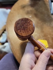 Vintage Wooden Gavel, Judge, H.O. Vineyard 1941 9.25″ Long