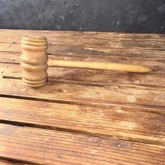 Vintage Wooden Gavel Judge Courtroom / Auctioneer’s Hammer 8.5” Legal Decor