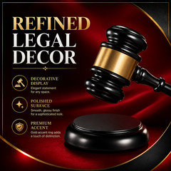 Luxury Courtroom Inspired Gavel Display for Office Library or Professional Space