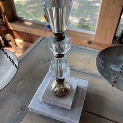 Vintage 20″ Brass & Marble Scales of Justice Mid Century Balance Scale