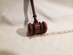 Vintage Solid Wooden Gavel/ Mallet 3x2x10″ Long Hand Turned Dark Brown Wood
