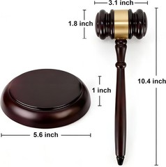 Solid Wood Judge Gavel Set with Matching Sound Block – Professional & Elegant