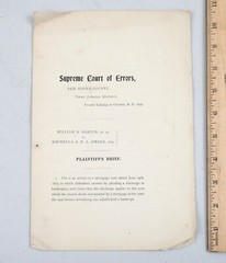 Antique New Haven County Supreme Court of Errors 1898 Case Plaintiff’s Brief