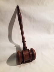 Vintage Solid Wooden Gavel/ Mallet 3x2x10″ Long Hand Turned Dark Brown Wood