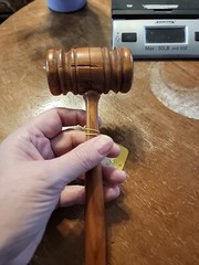 Vintage Wooden Gavel, Judge, H.O. Vineyard 1941 9.25″ Long