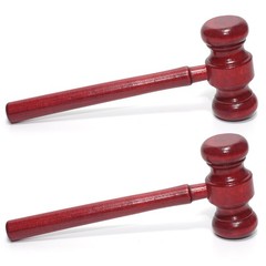 Gavel Set of 2, 6.6 Inch Solid Wood Judge’s Gavel, Loud & Durable for Courtroom,