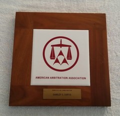 Vintage American Arbitration Association Service Plaque Award Mediation Wood