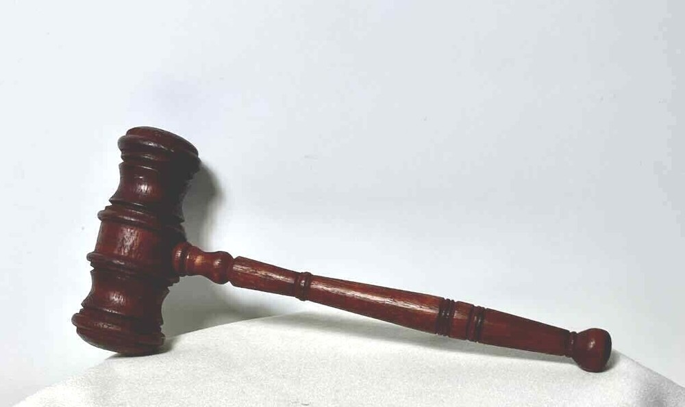Vintage SOLID WOOD Wooden GAVEL 9-1/2” Long FRATERNAL Judge Lawyer Auctioneer