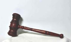 Vintage SOLID WOOD Wooden GAVEL 9-1/2” Long FRATERNAL Judge Lawyer Auctioneer