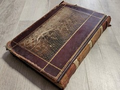 1928 CLINTON COUNTY MISSOURI LEATHER BOUND WITNESS AFFIDAVIT FEES COURT LEDGER