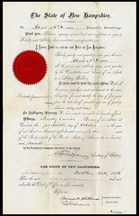 The STATE of NEW HAMPSHIRE. To Have & to Hold Office. October 22, 1886. (BI#51)