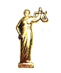 Figure of Justice Blind with Scales Legal Lapel Pin G2