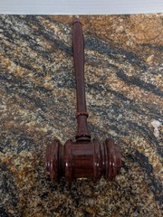 Vintage Solid Wooden Gavel/ Mallet 3x2x10″ Long Hand Turned Dark Brown Wood