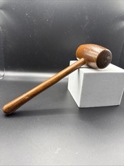 Beautiful Vintage Dark Wood Judge’s Gavel – Solid Wood – Approx. 9”