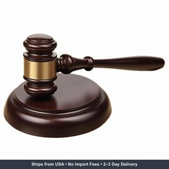 Premium Wooden Gavel and Sound Block Set, Wine Red Judge Gavel for Lawyers, Judg