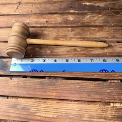 Vintage Wooden Gavel Judge Courtroom / Auctioneer’s Hammer 8.5” Legal Decor