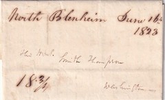1823 North Blenheim New York letter – Supreme Court Justice Smith Thompson in DC
