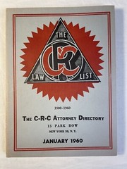 The CRC Law List 1960 Attorney Directory ABA American Bar Association