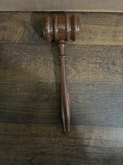 Vintage Solid Oak Wooden Gavel Wood Judge Auctioneer Mallet 10” Meeting Hammer