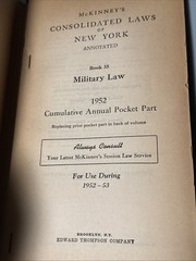 VINTAGE 1944McKINNEY’S CONSOLIDATED LAWS OF NEW YORK SC BOOK Book #35 Military