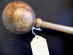 Vintage Handmade Rubber Wood Gavel Tagged 1971 from Estate Collection