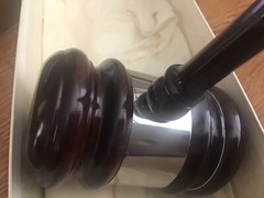 vintage sterling wooden gavel (marked 1952 and 1953 And Other Markings….)