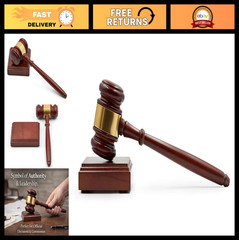 Wooden Gavel & Sound Block Set for Judge, Lawyer, Auctioneer – Courtroom Essenti