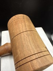 Vintage Some Turning Details Med Dark Solid Wood Judge’s Gavel Approx. 11”