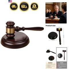 Wooden Gavel and Sound Block Set, Loud Clear Strike Judge Gavel for Meetings,…